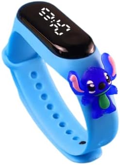 ZOVUTA Digital Dial Waterproof Stylish & Fashionable Wrist Smart Watch LED Band for Kids, Colorful Cartoon for Boys & Girls (Removable Silicon Strap) (Lilo & Stitch)