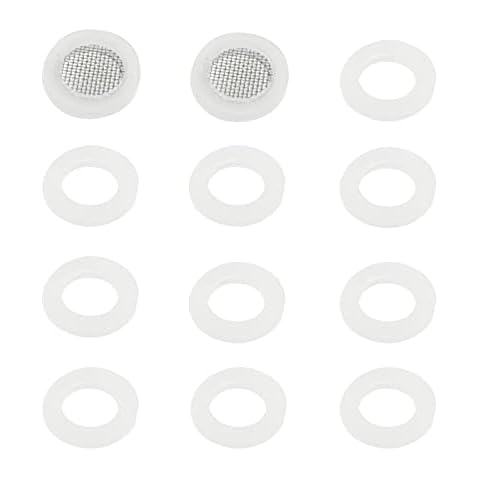 Set of 12 shower head gaskets, including 2 silicone filters, 10 silicone seals for g1/2" shower heads Cover
