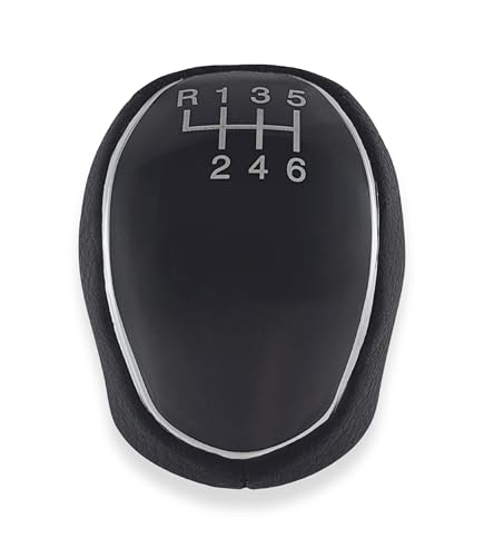 1neiSmartech Pommeau levier de vitesses manuel 6 vitesses et marche arrière compatible avec Ford C Max Focus Kuga avec poignée en matériau simili cuir et...