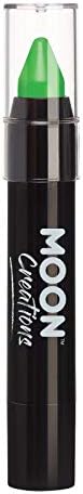 Moon Creations Face Paint Stick Body Crayons | Black | 3.2g | Sweat Proof & Water-Resistant Face Paint | Cruelty Free, Made in UK | For Kids, Adults, Fancy Dress, Festivals, Halloween