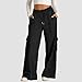 Tatumaie Womens Wide Leg Sweatpants,Black Oversized Womens Sweatpants Baggy Barrel Cargo Pants High Waisted Wide Leg Joggers Fashion Clothing Streetwear with Pockets 2026 S
