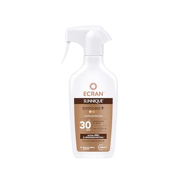 Ecran Sunnique Leche Solar SPF 30 en Spray, Protección Alta UVB/UVA e IR-A, Activa el Bronceado Natural, Sin Autobronceador, Resistente al Agua, 270 ml 9 31ChWebRhUL. SS600 - Ecran Sunnique Leche Solar SPF 30 en Spray, Protección Alta UVB/UVA e IR-A, Activa el Bronceado Natural, Sin Autobronceador, Resistente al Agua, 270 ml