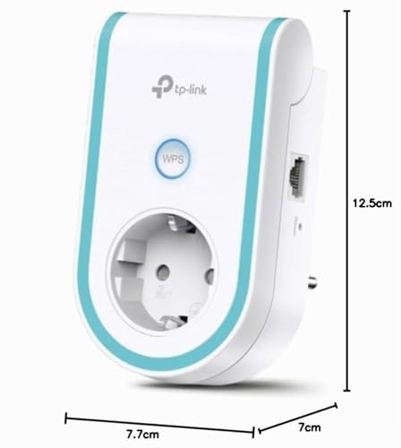 TP-Link Répéteur WiFi, WiFi Extender AC 1200 Mbps, Amplificateur Répéteur WiFi, WiFi Booster, 1 Port Ethernet, jusqu'à 120㎡, Augmente la borne WiFi, 2 Antennes, RE365 Blanc
