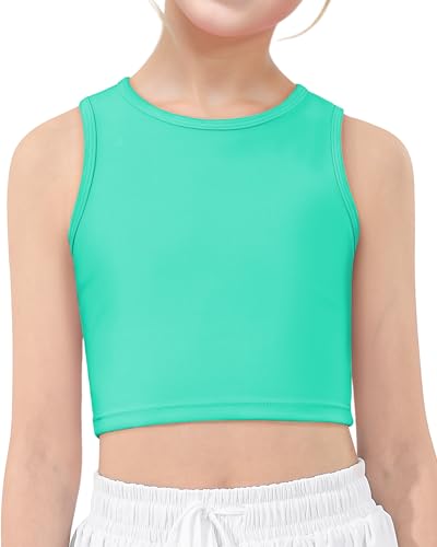 Image of HASMES Girls Athletic Tank Tops Sleeveless Basic Dance Crop Tops for Kids