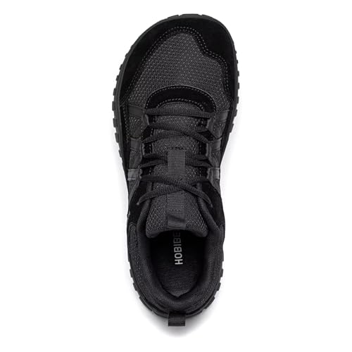 HOBIBEAR Unisex Wide Trainers for Men Women Outdoor Trail Running Minimalist Walking Shoes Lightweight and Breathable All Black - Image 2