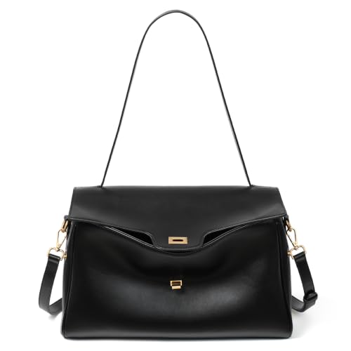 Image of BOSTANTEN Shoulder Bag for Women Vegan Leather Purse and Handbags | Soft Slouchy Suede-Mix Style, Roomy Capacity, Detachable Adjustable Strap, For Daily Work Travel Shopping