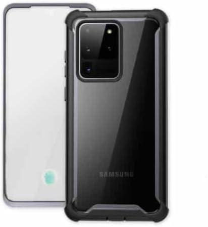 i-Blason Ares Case for Samsung Galaxy S20 Ultra 5G (2020 Release), Dual Layer Rugged Clear Bumper Case with Built-in Screen Protector (Black)