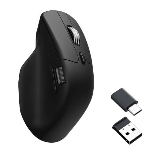 Keychron M6 Upgrade Wireless Bluetooth/2.4 GHz/Kabelgebundene Optische Maus 1000Hz Leichtgewicht Programmierbarer PixArt 3311 Sensor 26K DPI/ 650 IPS Für Windows Mac Linux (Schwarz)