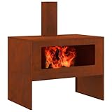 vidaXL Focolare Marrone 80 x 50 x 96 cm, Focolare da Giardino e Terrazza, Calore Perfetto per Incontro all