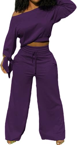 sexycherry Casual 2 Piece Outfits for Women Sexy Long Sleeve Sweatsuit Jogging Long Pants Sets Tracksuit with Pockets2