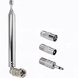 HUIKKJP fm ラジオアンテナ 伸縮アンテナ 3種変換コネクタ付き 7セクション ロッドアンテナ 室内 高感度 Tivoli Audio YAMAHA JVC SONY BOSE Pioneer ONKYO Marantz Sherwood Denonなど用