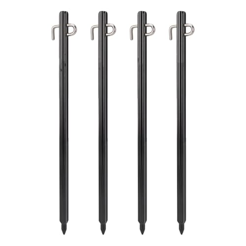 Fockety Estacas para Acampar, 4 Piezas Estacas para Carpa Aleación de Aluminio para el Suelo Irrompibles para Carpa Emergente para para Acampar, Patio,