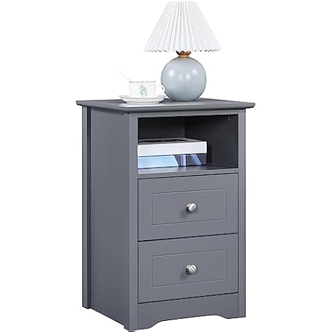 costoffs Wood Nightstand with Drawers Cover