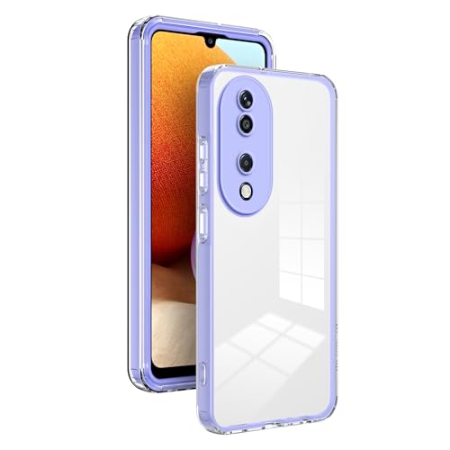 WOKEZ Genomskinligt lila telefonfodral för Honor X7b med stötfångare