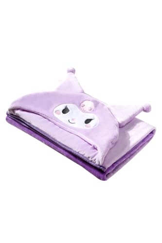 Kuromi Kapüşonlu Sanrio Lisanslı Battaniye