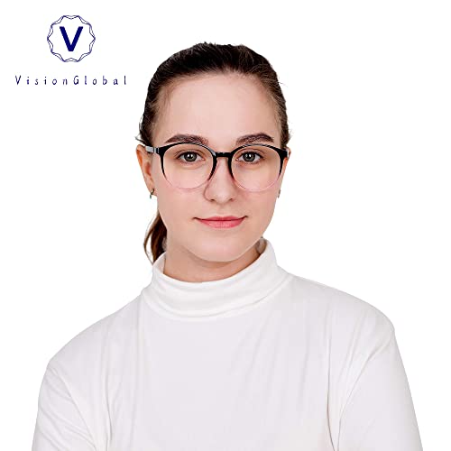 Image of VisionGlobal 6 Pairs Blue Light Blocking Glasses /Reading Glasses for Women /Men, Fashion Eyewear Frame