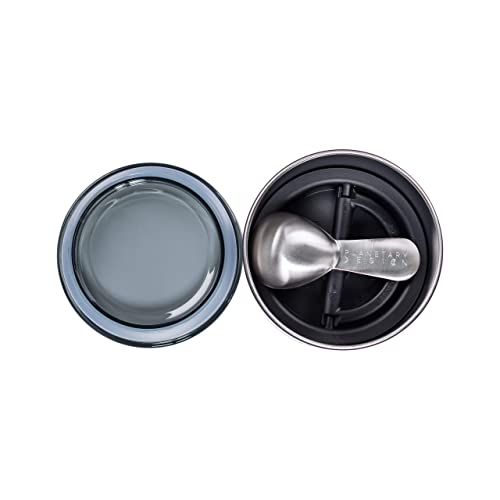 Airscape Ceramic Coffee And Food Storage Canister & Scoop Bundle - Patented Airtight Inner Lid Preserves Food Freshness - Glazed Ceramic Container With Bamboo Top (Small, Snowflake White & Scoop) #TOP4