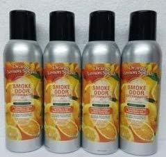 Smoke Odor Exterminator 198 gm/ 7 oz Large Spray Orange Lemon Splash Set of Four Cans.