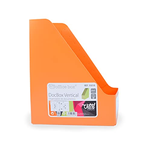 Office Box - Dossier suspendu en polypropylène ECO très résistant - Porte-revues vertical Vital Colors - Orange - 31 x 26 x 10,5 cm