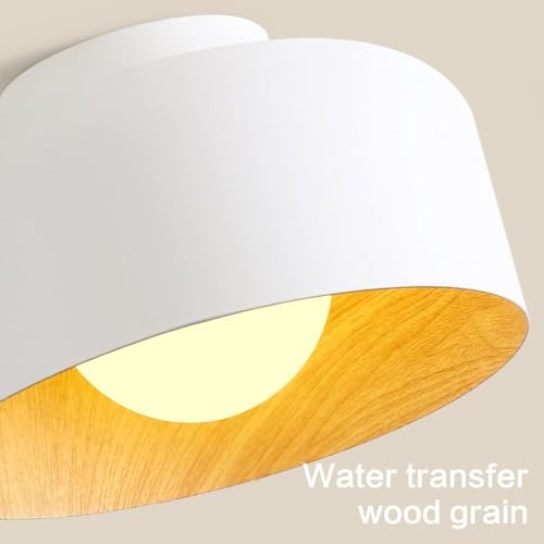 Lámpara de techo con veta de madera pequeña para iluminar techos bajos con estilo 6
