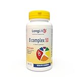 LongLife® B complex 50 | 11 vitamine del gruppo B | Formula completa alto dosaggio | Energia e difese immunitarie | Combatte stanchezza e stress | Vegano e senza glutine