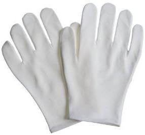 Spa Sister White Cotton Moisturizing Gloves (97% Cotton 3% Lycra)