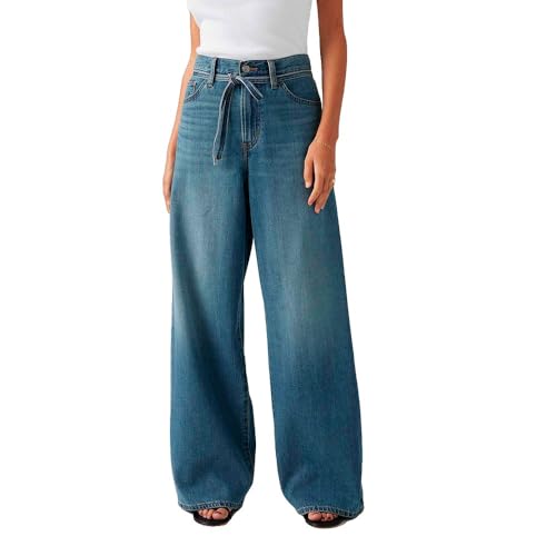 Levi's Para Mujer. A8701-0009 Jeans Xl Straight Linen+ Denim Azul (27/29), Casual, AlgodóN