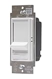 Leviton SureSlide Dimmer, Single‑Pole or 3‑Way Operation, 120 VAC, 600 W, 6613-PLW, White
