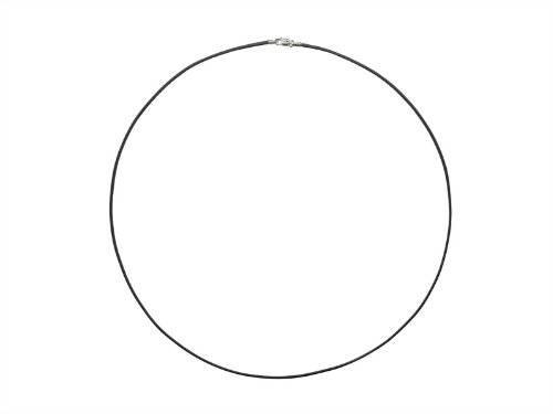 Preisvergleich Produktbild Creative-Beads Kautschuckcollier, Halskette, Armband 1.5mm schwarz Sterlingsilber Verschluss ca.45cm lang