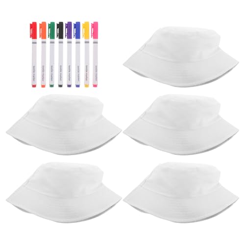 Bob blanc à peindre main chapeau de pêcheur respirant anti-transpiration