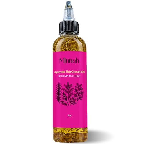 Minnah Hair Growth Oil Extra Strength Rosemary Fenugreek Castor Oil Natural Herbal Scalps Hair Care Aceite de Romero para el Cabello (1 PCS)