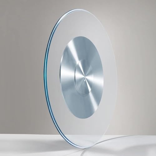 GSKDZG 60cm 80cm Piatto Girevole Lazy Susan per Tavolo da Pranzo Vassoio Girevole in Vetro Temperato Piatto da Portata Rotondo con Cuscinetto in Lega di Alluminio(80cm (31inch))