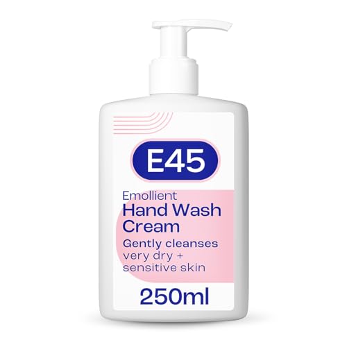 E45 Hand and Body Wash Cream - Relieve Dry Itchy & Irritated Eczema Prone Skin - 250ml - Gently Cleanses Very Dry and Sensitive Skin - Dermatological Soap Free Emollient