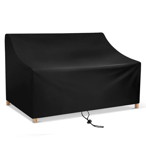 Fachmach Schutzhülle für Gartenbank 2 Sitzer Bank Abdeckung Wasserdichtes Oxford-Gewebe Atmungsaktiv Gartenmöbel Sitzbankhülle