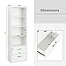 Tangkula 4 Shelf Bookcase with 2 Drawers, 74 Inch 4 Tiers Tall Open Bookshelf with 2 Slide-Out Drawers, Anti-toppling Device, Freestanding Wood Storage Shelf for Home Office (White, 74