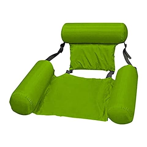 Inflatable Water Hammock Swimming Chair,Float Lounge Multi-Purpose Pool,Chair Portable Inflatable Rafts Bed for Adult Kids (Green) Cover