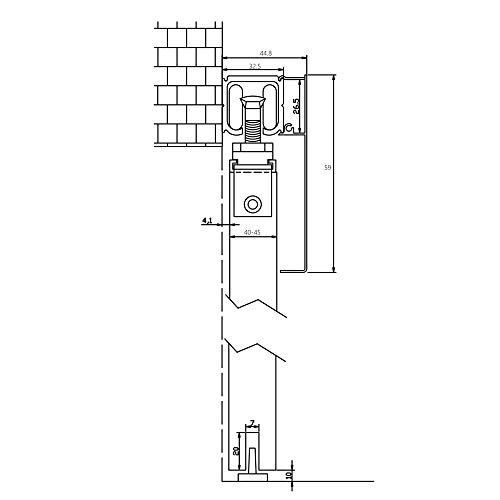 6.6Ft Aluminium Alloy Brushed Hidden Sliding Barn Door Hardware Track Kit With Decorative Cover Fit For Modern Interior Frameless Single 40-45Mm Sliding Wood Door Wide Less Than 40Inch (A10-200Cm) #TOP4