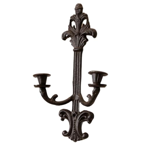 Bougeoirs muraux en fonte : le cadeau déco maison idéal avec ce chandelier en métal à 2 bras