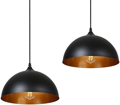 IDEGU Lot de 2 Métal Retro Suspensions Luminaires Industriel Edison
