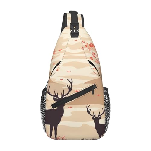 Sling Bag unisex negro 7.2x3.5x15.3 pulg