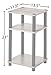 Furinno Just 3-Tier Turn-N-Tube End Table / Side Table / Night Stand / Bedside Table with Plastic Poles, 2-Pack, French Oak Grey/Black