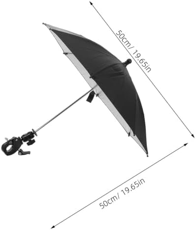 Sewroro Portable Adjustable Sunshade Umbrella with Clamp for Stroller and Mobile Phone, 360° Rotatable Design, Polyester and Iron Material, for Travel and Balcony Railing Use