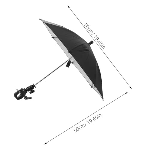 Sewroro Portable Adjustable Sunshade Umbrella with Clamp for Stroller and Mobile Phone, 360° Rotatable Design, Polyester and Iron Material, for Travel and Balcony Railing Use