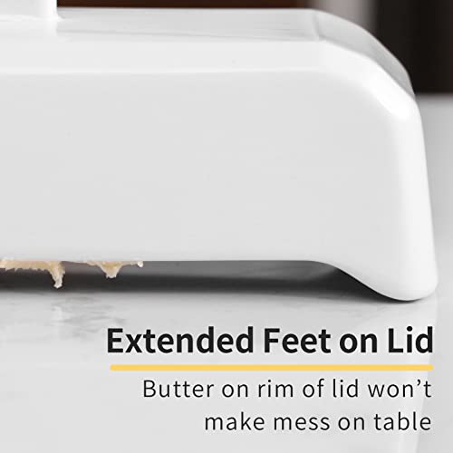 Luvan Ceramic Butter Dish with Lid, Porcelain Butter Keeper for Countertop, Frosted Non-Slip Base, Easy to Scoop, Butter Container for East/West Coast Butter, Microwave, Dishwasher, and Oven Safe - Thumbnail 4