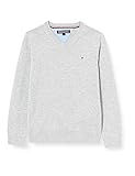 Tommy Hilfiger Jungen Boys Basic V-Neck Sweater Pullover, Grau (Grey Heather 004), 128 (Herstellergröße: 8)