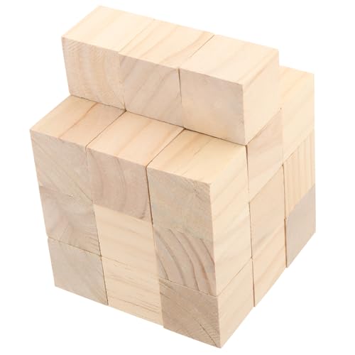 YIXNSW 30 cubos cuadrados de madera para manualidades, 40 mm, pequeños, naturales, para manualidades, pintura, decoración de bricolaje