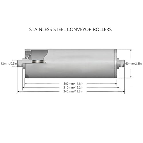 Rouleau de convoyeur inox 2.3in pack de 5 pour remplacement de matériel - 3