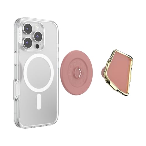 Image of PopSockets Phone Grip for MagSafe with Kickstand, Magnetic Stand, Swappable Top, Secure Hold for iPhone MagSafe Cases, Phone & Tablet Grip - Enamel Clay Cut