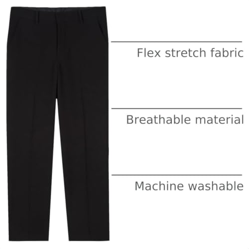 Van Heusen Boys' Flex Stretch Flat Front Dress Pants, Black-001, 6 by Van Heusen - Used condition - US$15.67