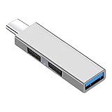 GRORA USB C Hub Mini, 3-Port Zinklegierung USB C Verteiler mit 1 USB 3.0 und 2 USB 2.0 Ports, USB C Adapter für MacBook, iPad, Samsung Tab A8, Laptop, Tablet, Smartphones, Auto und mehr USB C Geräte